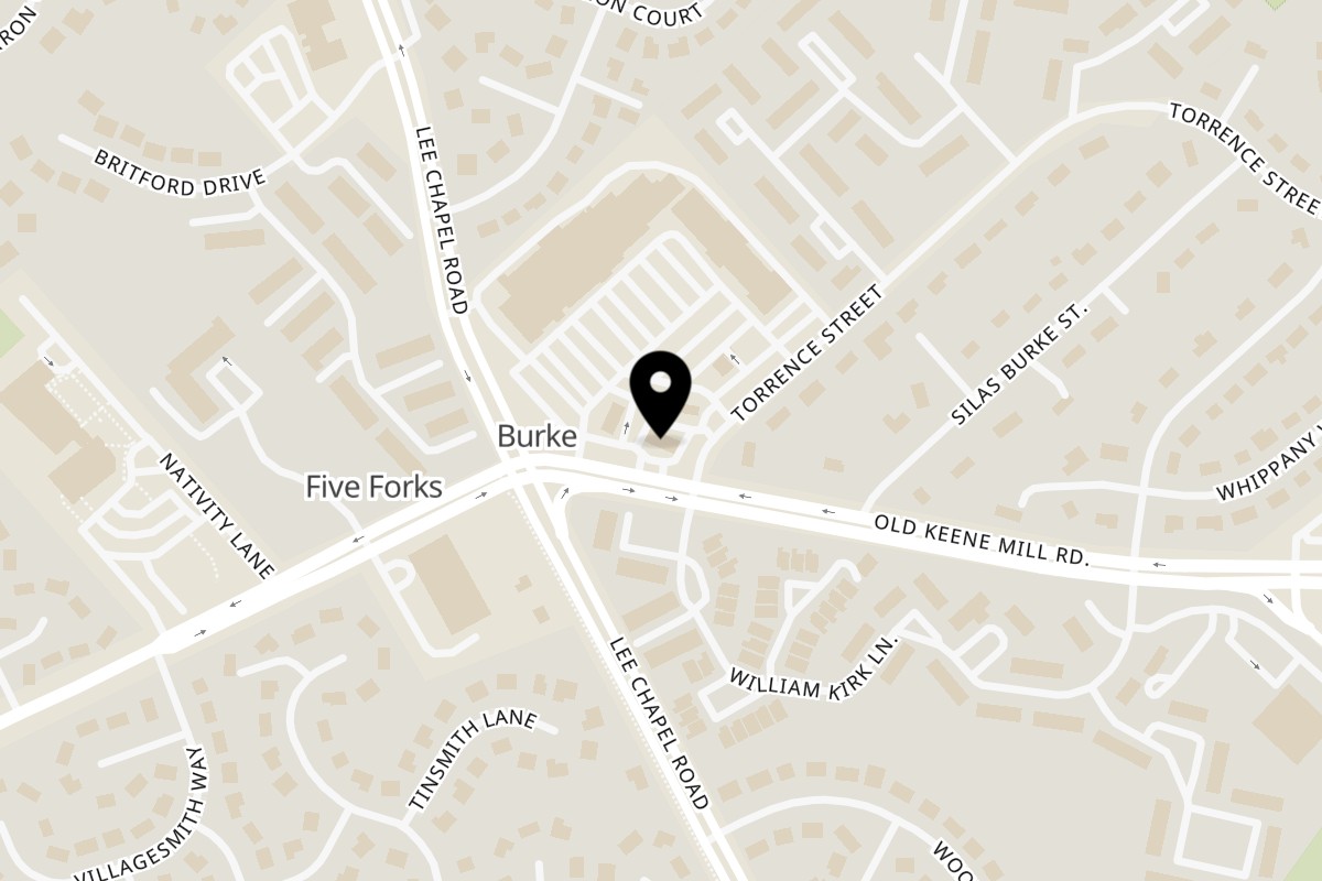 Map showing the location of El Pueblo on 9550 Old Keene Mill Rd in Burke